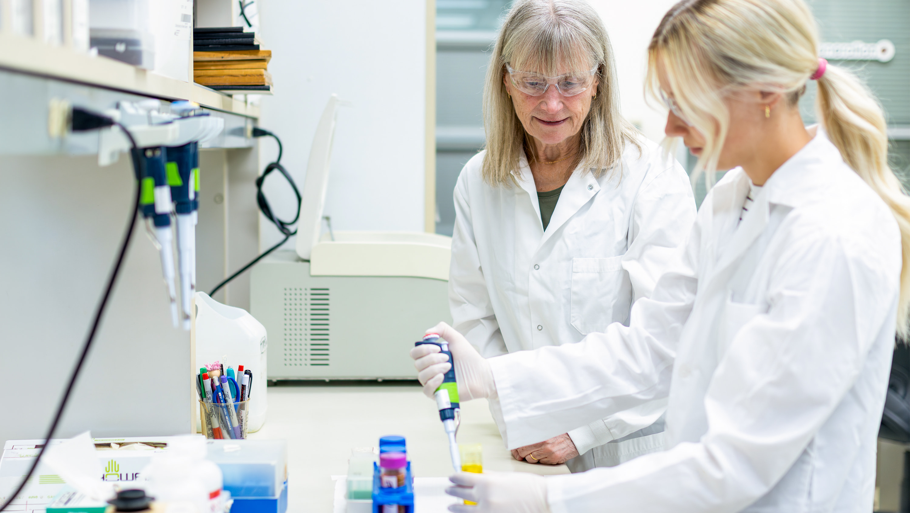 Sandra Davidge (left) with trainee Angie Stokes