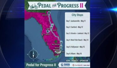 Pedal for Progress II cycling journey heading to Miami after kicking off in Jacksonville - WSVN 7News | Miami News, Weather, Sports