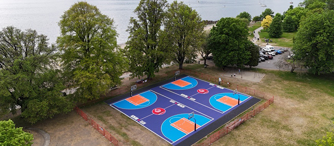 Vancouver Park Board to unveil renewed basketball courts at Kits Beach