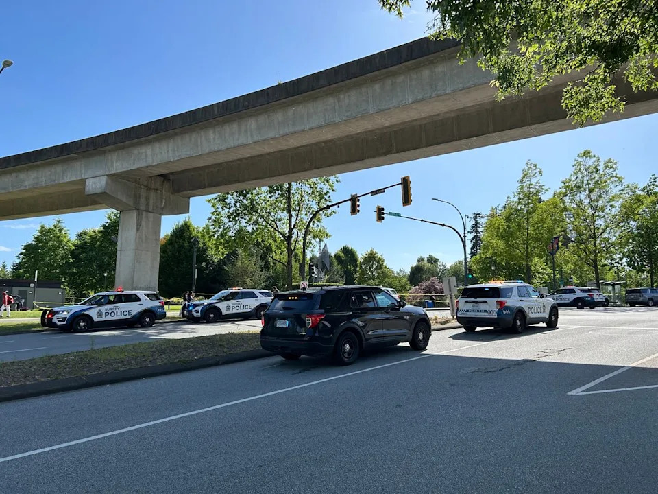A number of police vehicles were at Surrey's Holland Park on Friday, May 29, 2026.