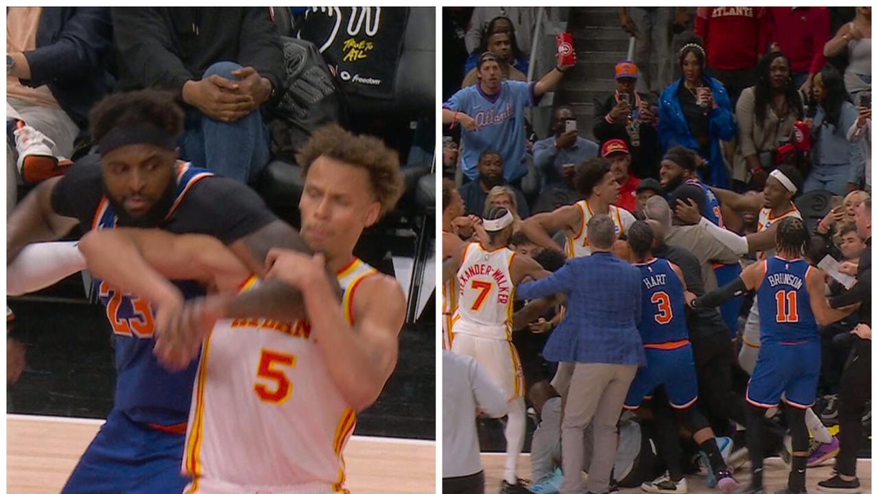 Dyson Daniels ejected as Atlanta Hawks suffer historic nightmare vs New York Knicks in Game 6, Mitchell Robinson brawl video