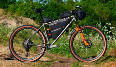Gloria All Terrain bike loaded up with bikepacking gear