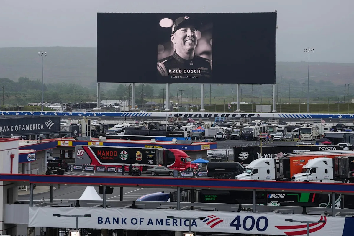 Somber mood surrounds Coca-Cola 600 as drivers prepare to race three days after Kyle Busch's death