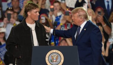 NFL quarterback Jaxson Dart explains Donald Trump introduction. His coach and teammates react