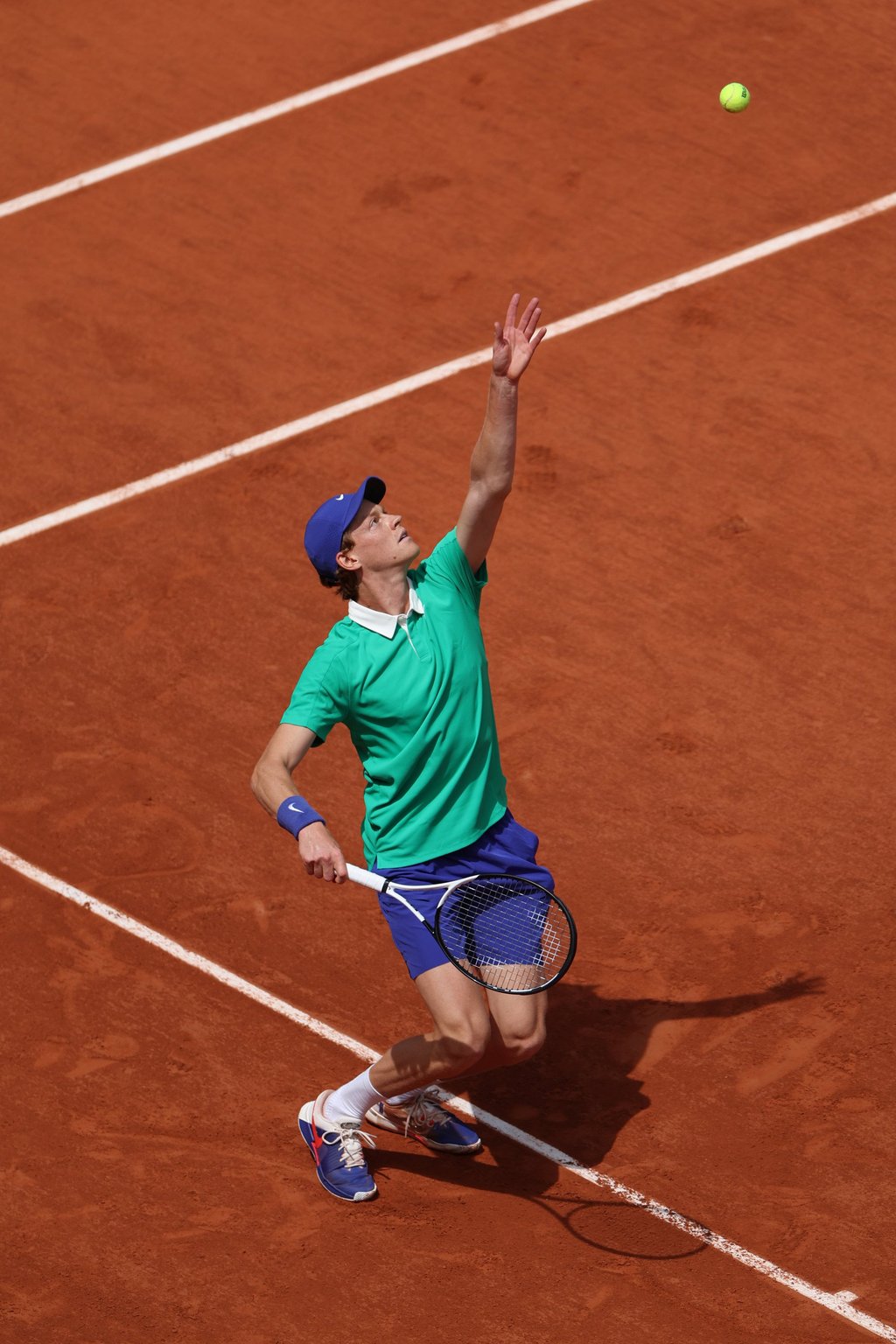 Jannik Sinner of Italy in action during his second round men’s singles match against Richard Gasquet of France at Roland-Garros 2025. Photo: Handout