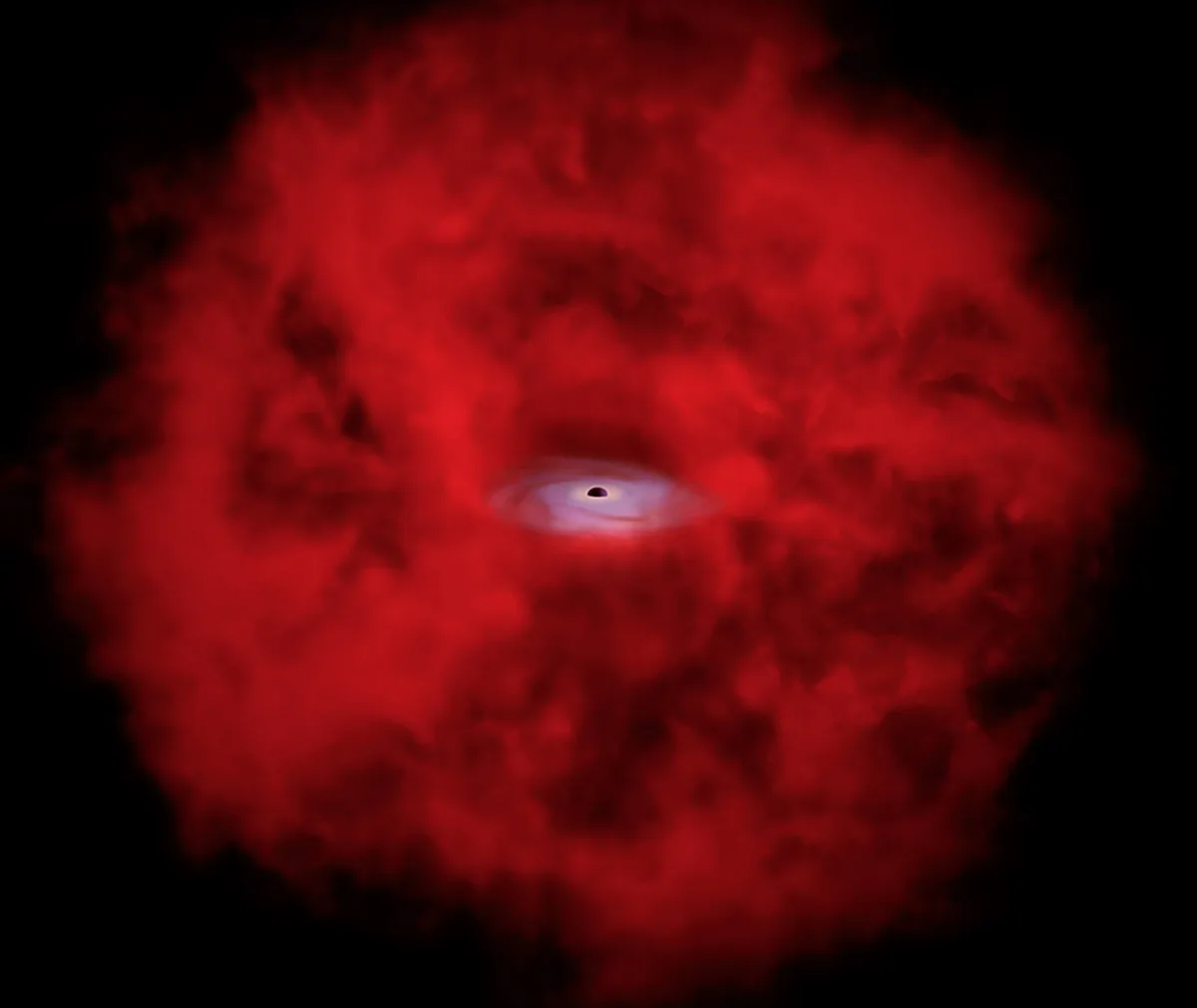 Artist's impression of X-ray dot 3DHST-AEGIS-12014. Credit: NASA/CXC/SAO/M. Weiss; adapted by K. Arcand & J. Major