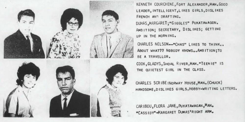 Supplied
Gladys ”Teenie” Cook (bottom left), as she was known then, is shown in a 1965-66 yearbook photo from the Assiniboia Residential School, at age 17.