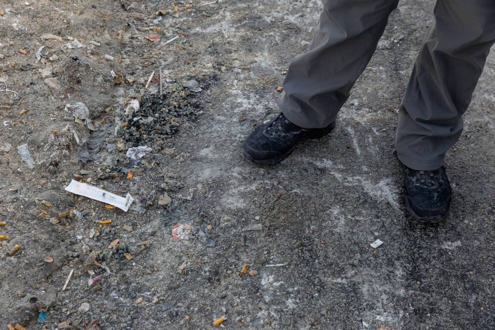 MIKE DEAL / FREE PRESS
The Clean Slate team is responsible for street cleaning, graffiti removal and disposing of biohazard material, such as discarded needles used to inject drugs.