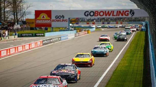 Cars Race at Watkins Glen Single-File. (Photo by Sean Gardner/Getty Images)(Photo by Sean Gardner/Getty Images)