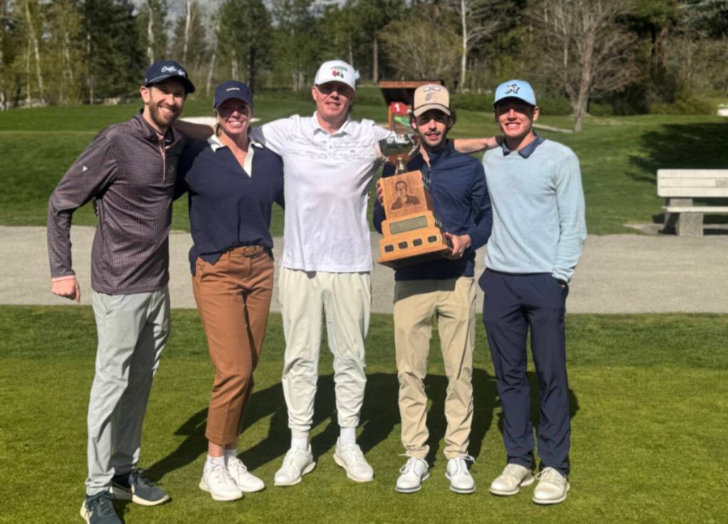 Spencer Dunseith (new head pro Creston ) Devon Cheveldaeff, Khai Barth, Adrian Roberts, Sabina Spahmann. (Submitted file)