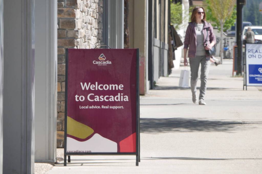 Revelstoke&rsquo;s Cascadia Credit Union branch, pictured Thursday, April 30. (Evert Lindquist/Revelstoke Review)