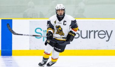 Surrey Knights captain Alistair Lau on the ice during a Pacific Junior Hockey League game. (David Stevens/Contributed to Surrey Now-Leader)