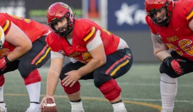 Former Vernon Panthers offensive lineman Brady Szeman has been a stalwart at centre on the University of Calgary Dinos for the past three seasons. He was taken in the fourth round of the CFL Entry Draft Tuesday, April 28, by the Hamilton Tiger-Cats. (U of C athletics)