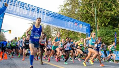 The marathon and half-marathon start in Queen Elizabeth Park. (Jeff Bell / RUNVAN®)