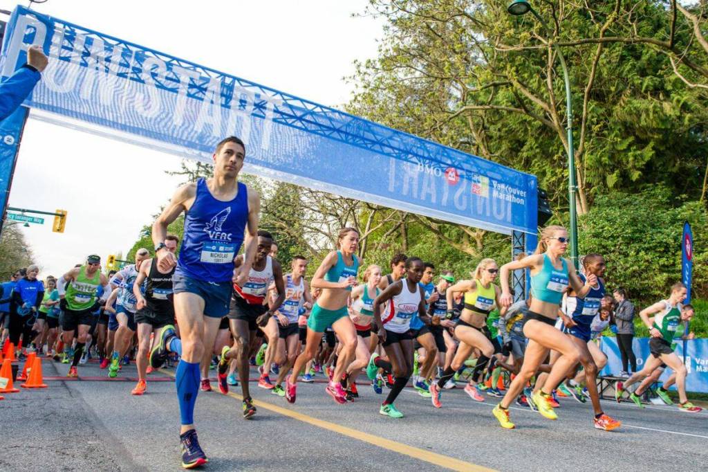 The marathon and half-marathon start in Queen Elizabeth Park. (Jeff Bell / RUNVAN®)