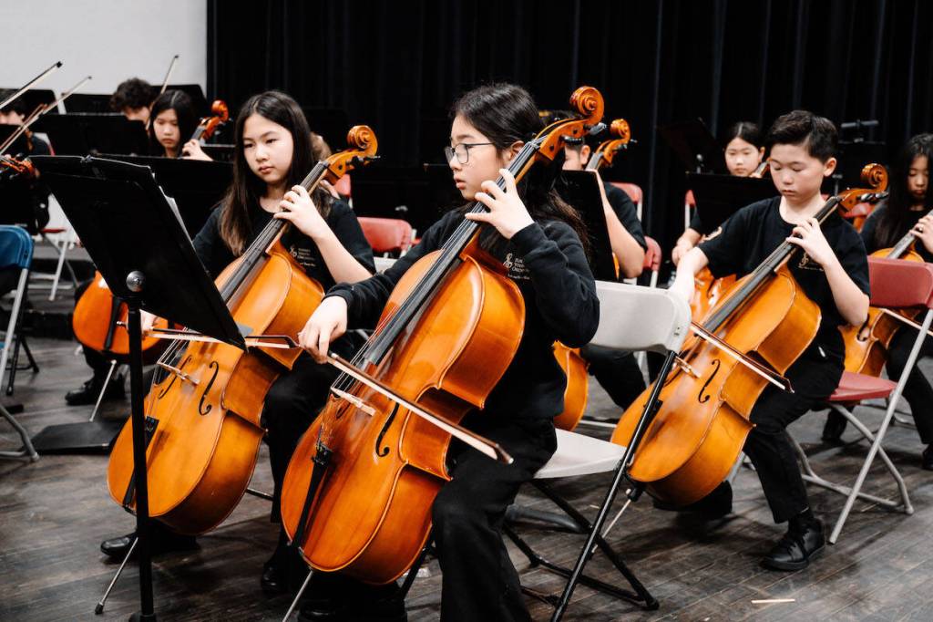 Surrey Youth Orchestra musicians perform during an open house at Surrey Christian Secondary School in February 2026. (Contributed to Surrey Now-Leader)
