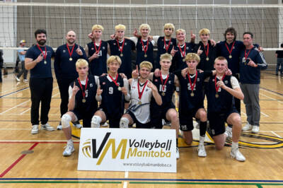 Volleyball Manitoba
WinMan Strike won the 18U boys provincial club volleyball championship on May 3.