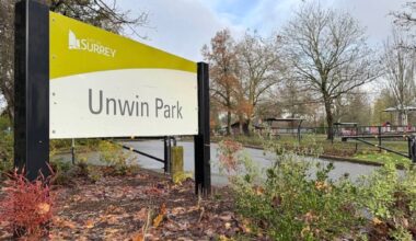Entrance to Unwin Park in Newton on Nov. 19, 2025. (Tom Zillich/Surrey Now-Leader)