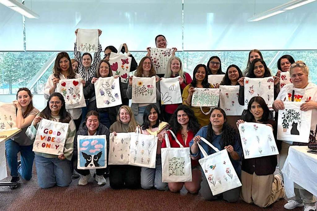 Surrey Girlfriends group members at an art event. (Contributed to Surrey Now-Leader)