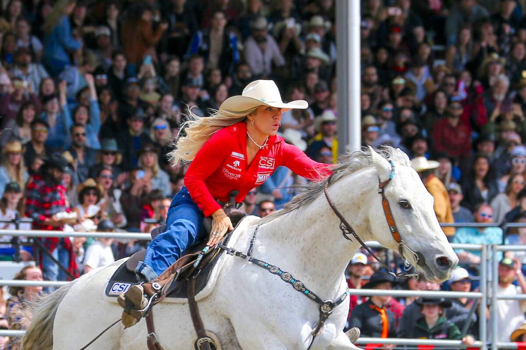 Horse rider Kaitlin Schuck at Cloverdale Rodeo & Country Fair. (Contributed to Surrey Now-Leader)