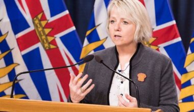 Dr. Bonnie Henry speaking to media. (B.C. government photo)