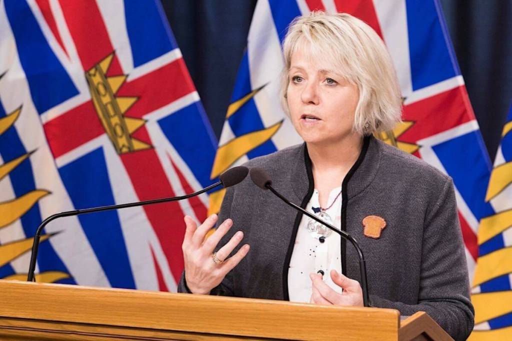 Dr. Bonnie Henry speaking to media. (B.C. government photo)