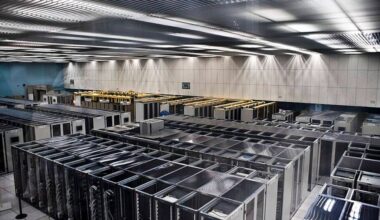 Server room in CERN, Switzerland. Feb. 25, 2009. Source, Florian Hirzinger. (Wikimedia Commons)