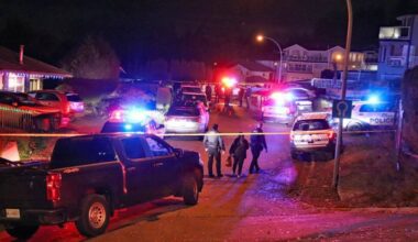 Police were called to a shooting at around 9 p.m. on Nov. 23, 2025, at a home in the 12100 block of 101B Avenue. A man has now been charged in connection with the shooting. (1st Due Media/ Contributed to Surrey Now-Leader file)