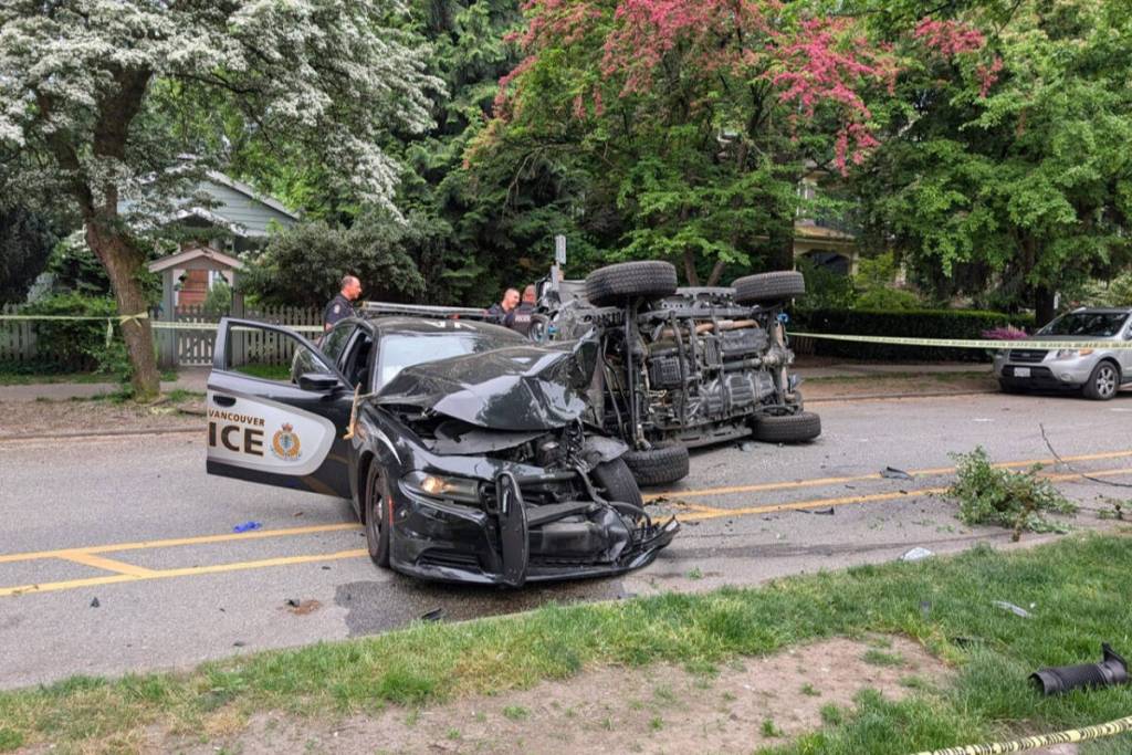 A senior is in hospital in critical condition after a vehicle-ramming incident in Vancouver&rsquo;s West End in the early hours of May 15, 2026. (Vancouver Police Department/handout)