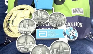 Marathon runners who complete Tokyo, New York, Boston, Chicago, Berlin, and London earn the coveted Six Star Medal for completing the Abbott World Marathon Majors. (Courtesy of David Sykes)