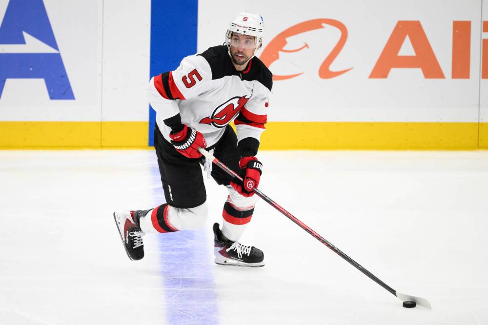 Nick Wass / THE ASSOCIATED PRESS FILES
New Jersey Devils’ Brenden Dillon could check some important boxes for the Winnipeg Jets with a reunion. The defenceman averaged 18 minutes per game last season and still moves well.