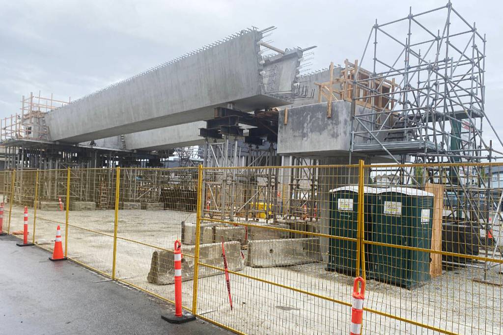 Guideway going up at Langley City’s future SkyTrain station