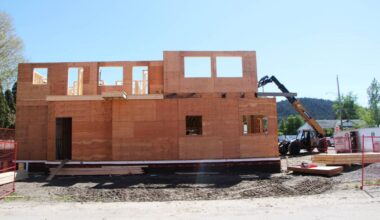 The Cariboo Chilcotin Regional Hospital District&rsquo;s new multipurpose office and healthcare professional accommodations is being constructed in 100 Mile House. (Patrick Davies photo - 100 Mile Free Press)