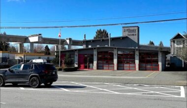 The current Surrey Fire Hall 6 on 152 Street, north of Fraser Highway, on March 5, 2026. (Tom Zillich/Surrey Now-Leader)