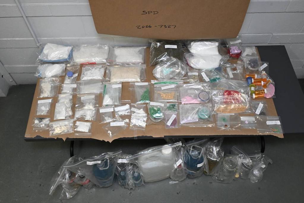 Approximately three kilograms of drugs were seized, and the police department says two individuals were arrested at the time and later released. (Black Press file photo)