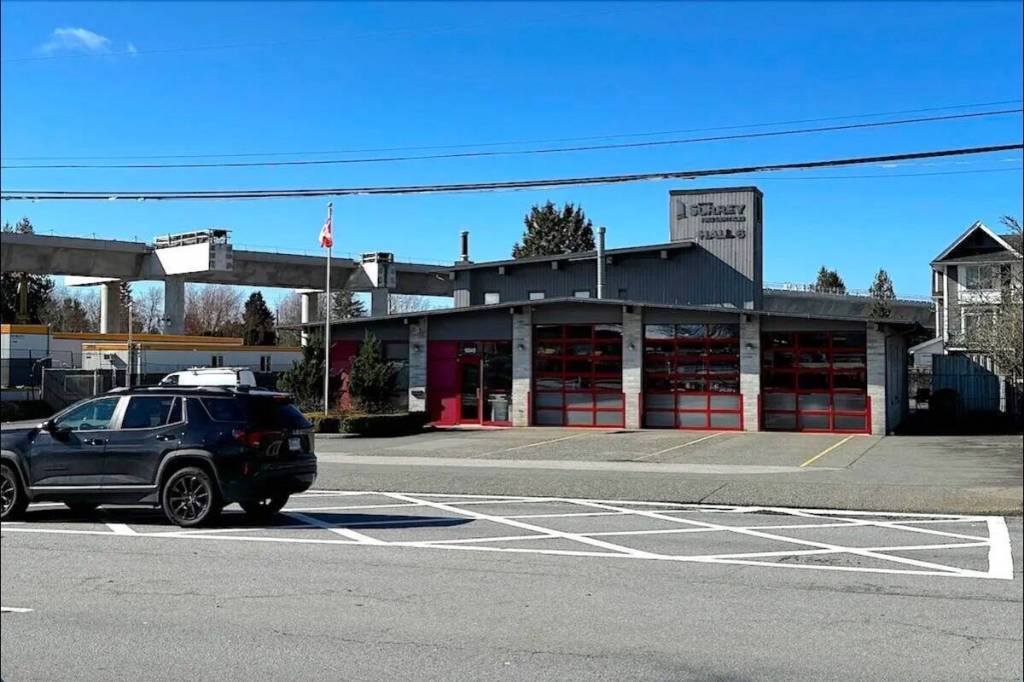 The current Surrey Fire Hall 6 on 152 Street, north of Fraser Highway, on March 5, 2026. (Tom Zillich/Surrey Now-Leader)