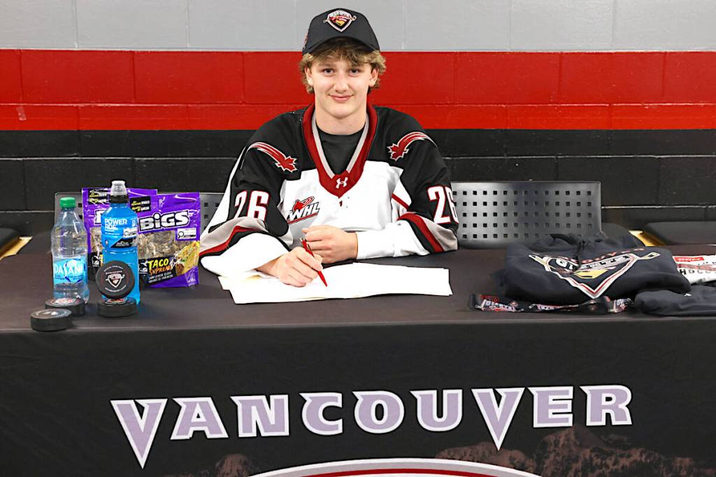 Vancouver Giants have signed of 2011-born defenceman Eli Vickers from Surrey to a WHL Scholarship and Development Agreement. (Vancouver Giants/Special to Langley Advance Times)