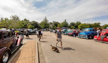 Visitors are seen at a past Hot Rod Show in the Elements Casino parking lot. This year the show will be held July 11. (Photo: Malin Jordan)