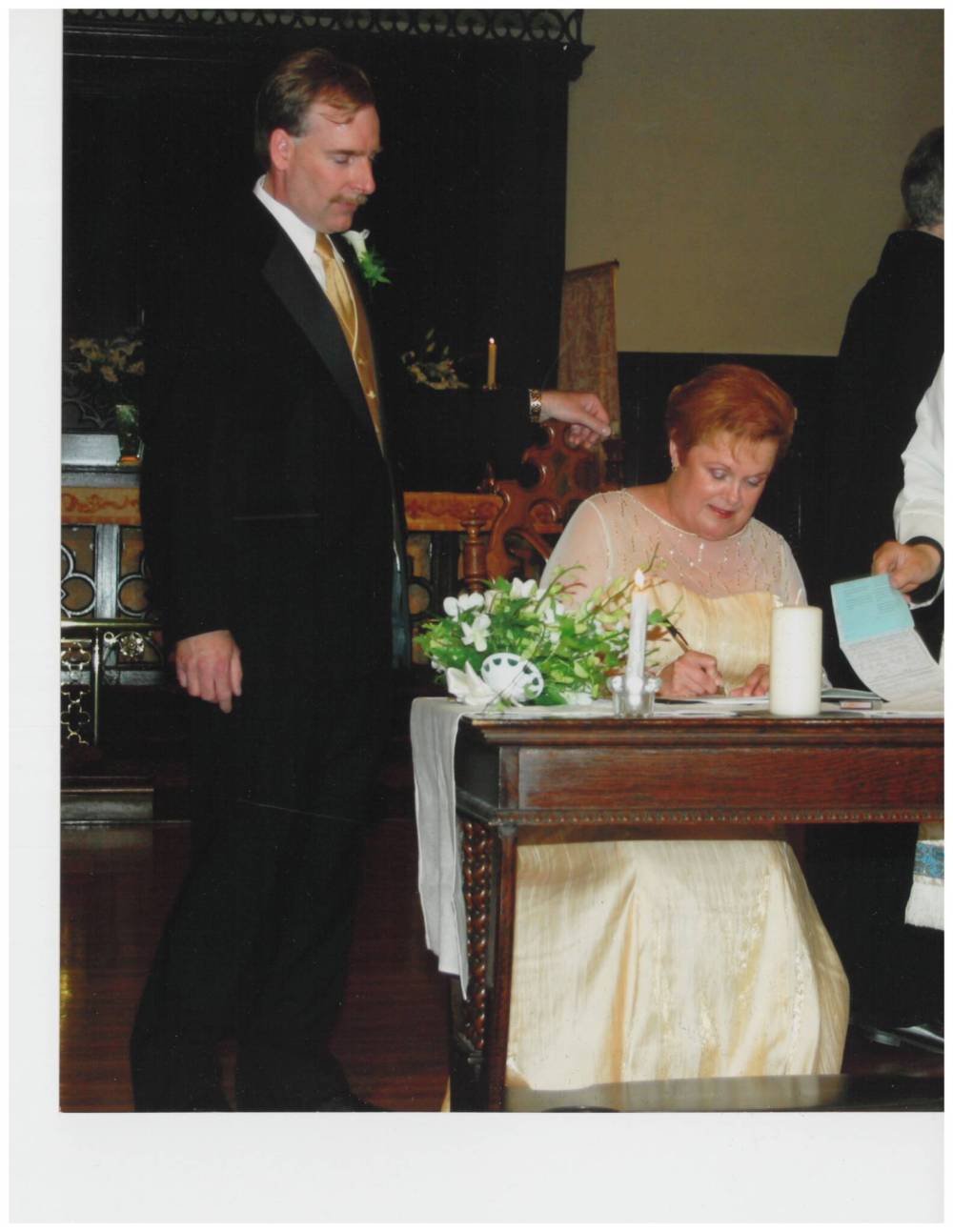 Mark McLellan and Arlene Merrick on their wedding day, July 8, 2006; Merrick is on the planning committee for the church’s vow renewal event. (Supplied)
