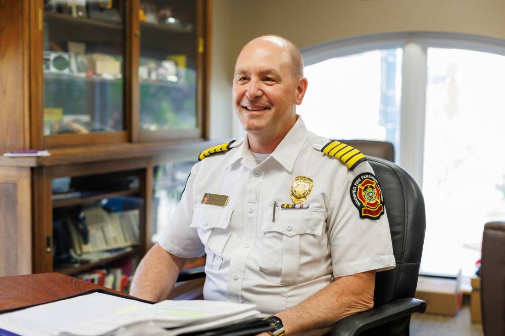 MIKE DEAL / FREE PRESS
Winnipeg Fire Paramedic Chief Christian Schmidt is set to retire July 3 after nearly 33 years of service.