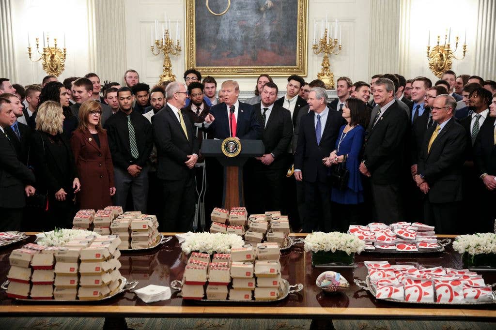 He often serves McDonald's for events at the White House 