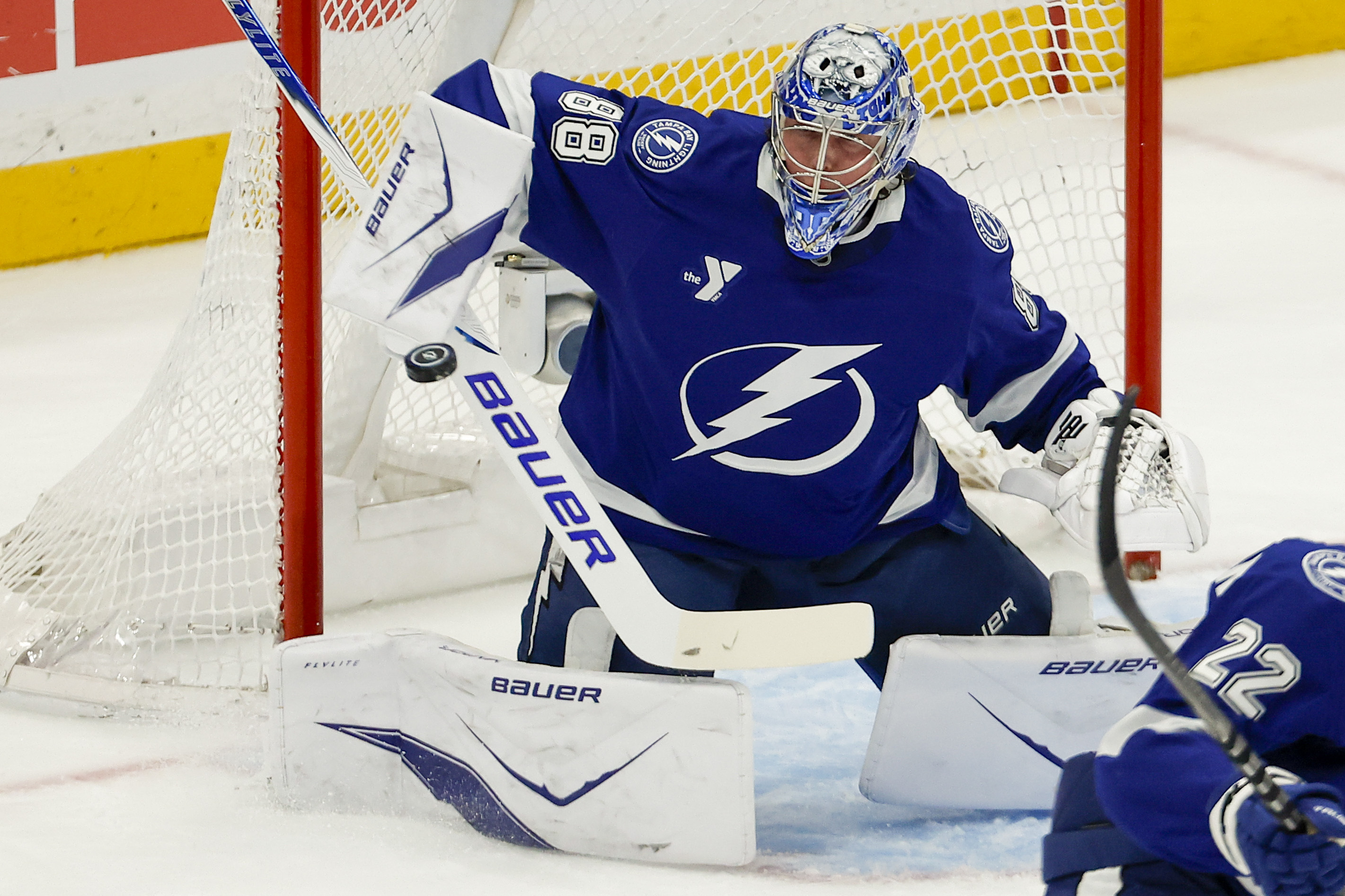 Tampa Bay Lightning goaltender Andrei Vasilevskiy makes a save