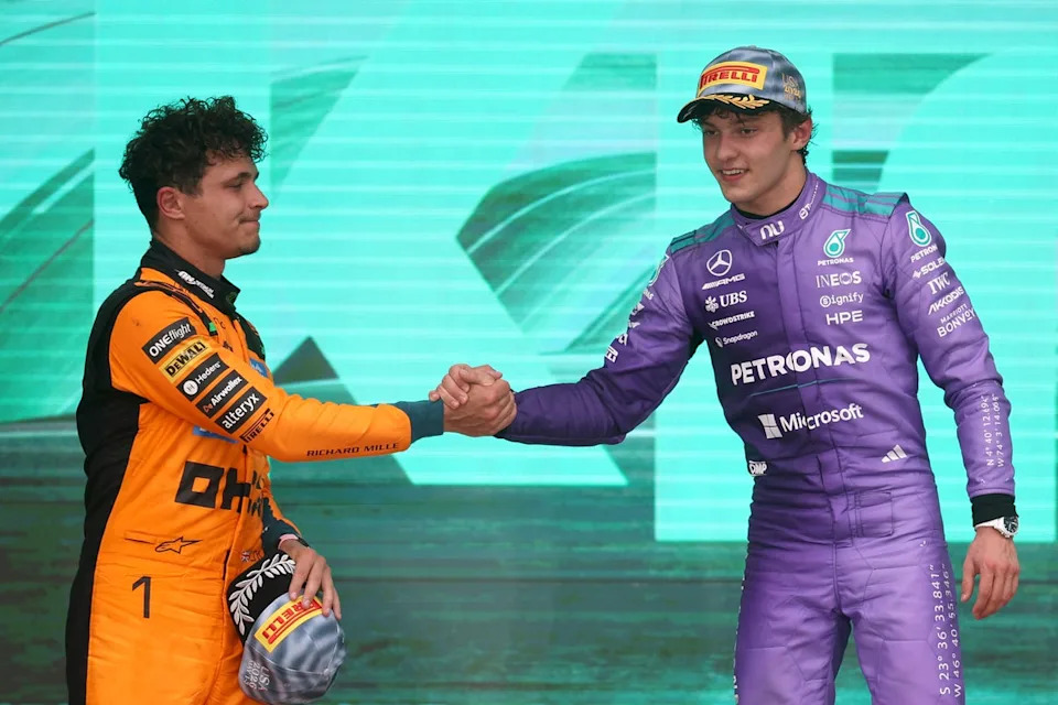 Antonelli saw off the threat of Lando Norris with poise beyond his 19 years (Getty)