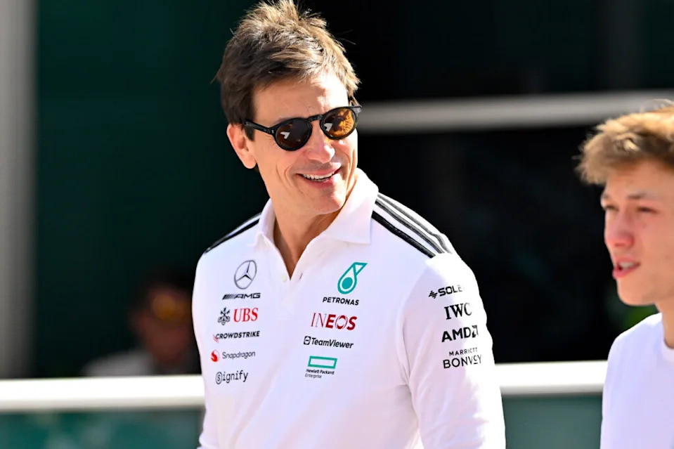 Mercedes team principal Toto Wolff arrives at the track before practice for the US Grand Prix at Circuit of The Americas Austin. Mandatory Credit: Jerome Miron-Imagn Images