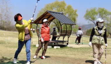 Park golf is played at the World Cup Park Golf Course in April 2025. [JOONGANG ILBO]