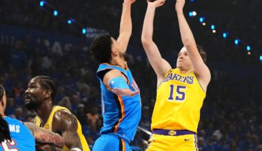 Austin Reaves' shooting woes persist in Los Angeles Lakers' Game 1 loss to Oklahoma City Thunder