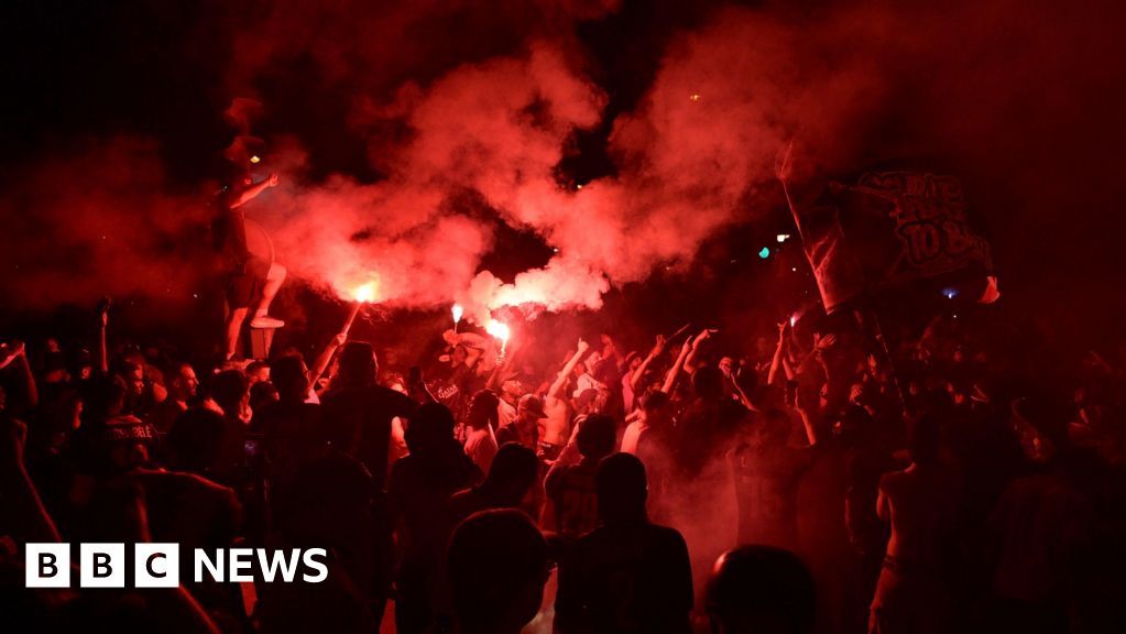 Hundreds arrested in France after wild Champions League celebrations - BBC