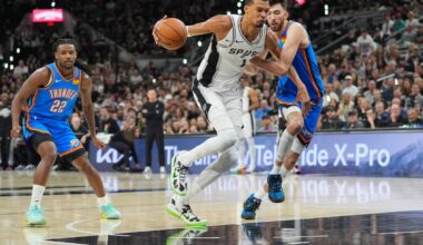 Victor Wembanyama leads way as Spurs rout Thunder to even series