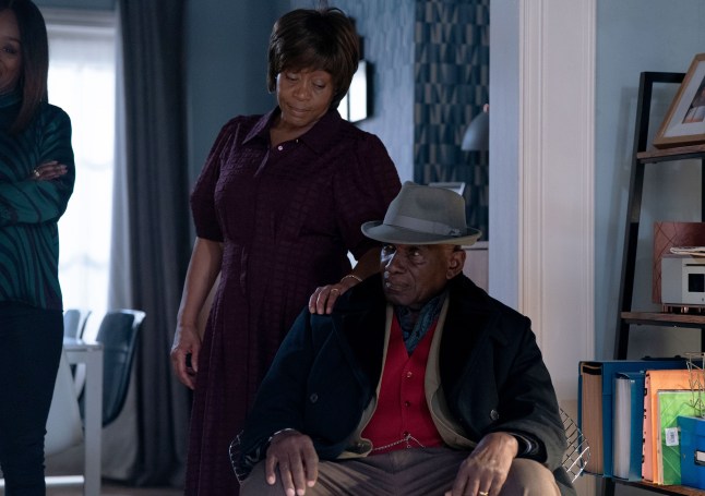 Patrick and Yolande Trueman in their kitchen in EastEnders
