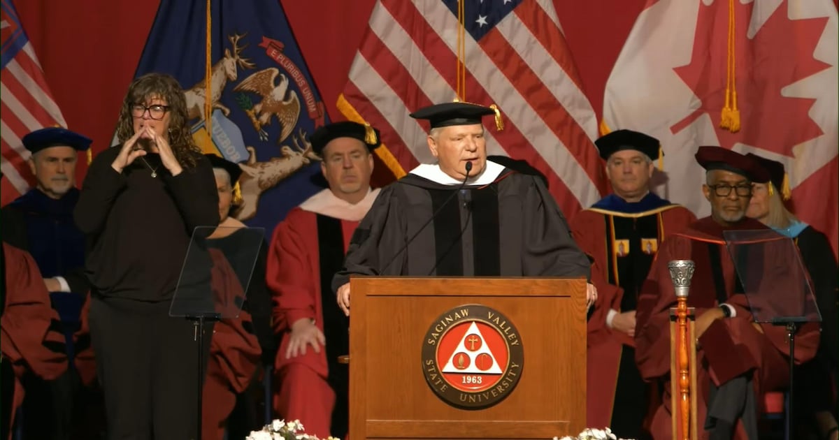 Doug Ford gets degree from Saginaw Valley State University